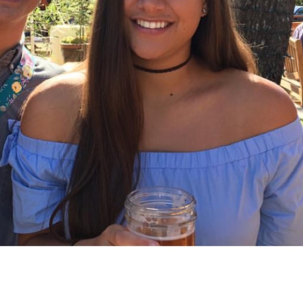 Cute boutique off the shoulder blue top